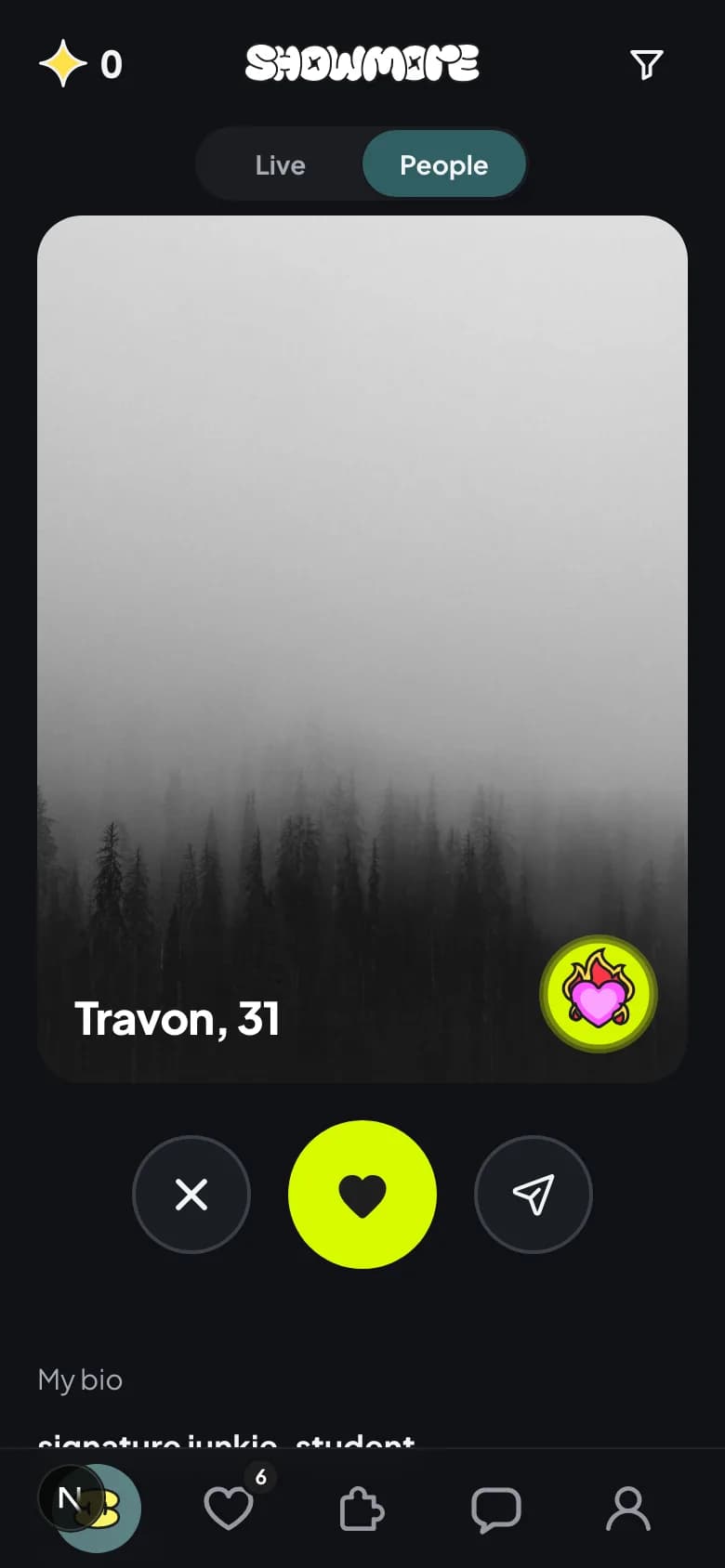 Discover screen on iPhone